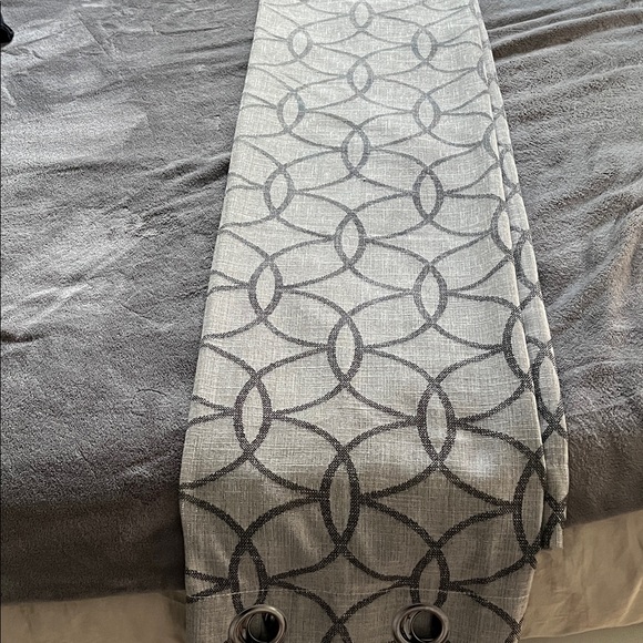 Gray Geometric Patterned Curtain Panel - Picture 1 of 1